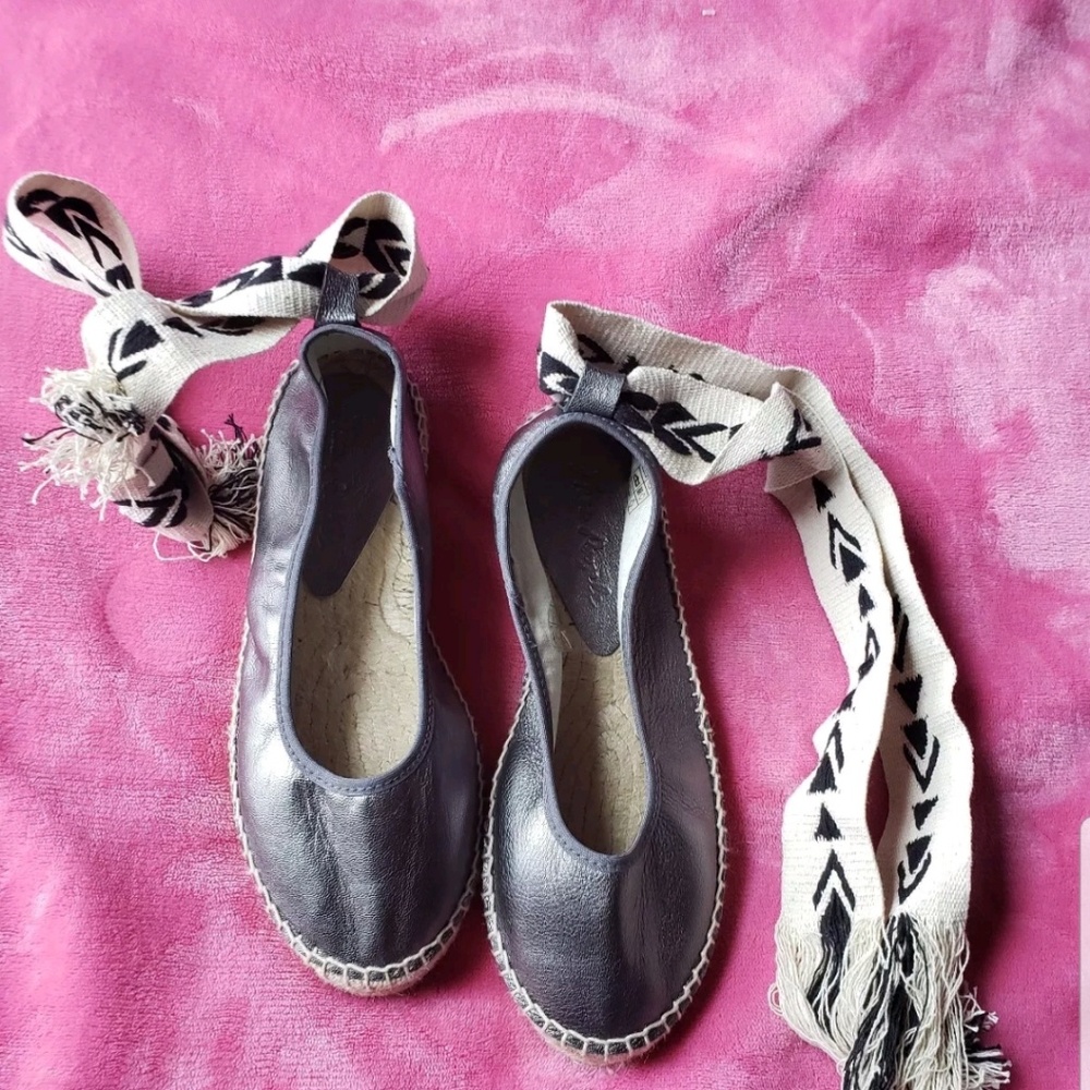 New Free People Ankle Wrap Leather Flats EUR 37 - Picture 6 of 7
